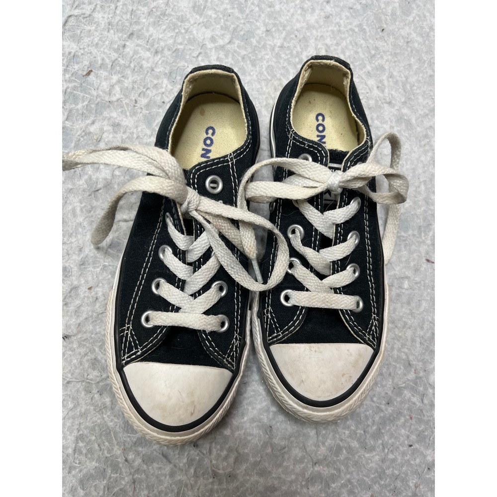 Converse Chuck Taylor All Star Low Top Black Canvas Youth Sneakers 3J235 Size 12